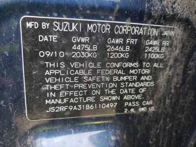 2011 SUZUKI KIZASHI SE JS2RF9A31B6110497