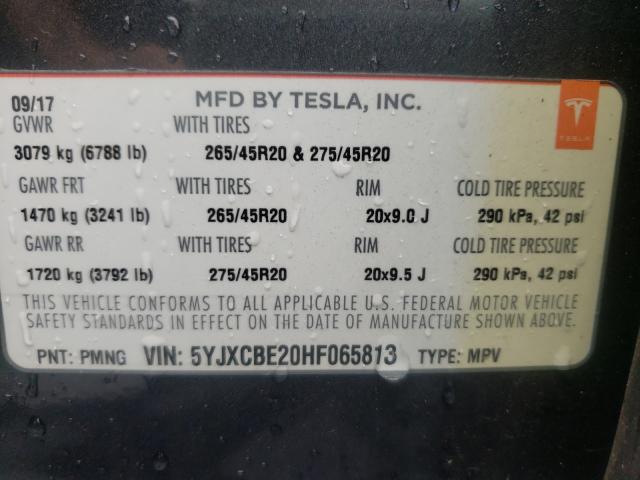 2017 TESLA MODEL X 5YJXCBE20HF065813