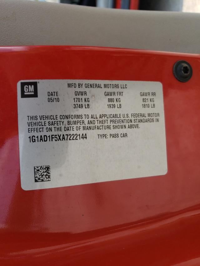 2010 CHEVROLET COBALT 1LT 1G1AD1F5XA7222144