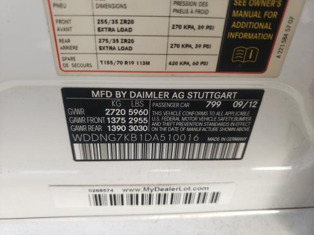 2013 MERCEDES-BENZ S 65 AMG WDDNG7KB1DA510016
