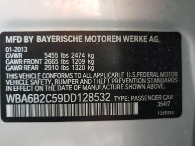 VIN WBA6B2C59DD128532 2013 BMW 6 Series, 650 I no.10