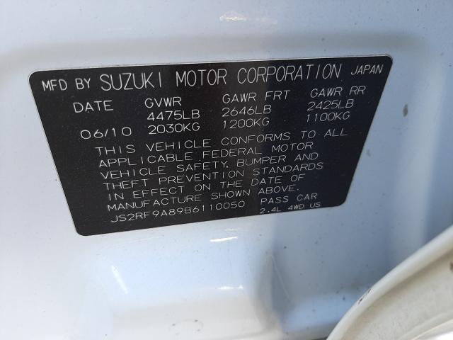 2011 SUZUKI KIZASHI SP JS2RF9A89B6110050
