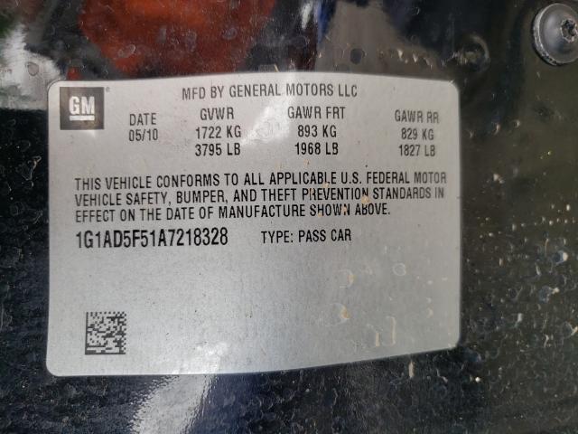 2010 CHEVROLET COBALT 1LT 1G1AD5F51A7218328