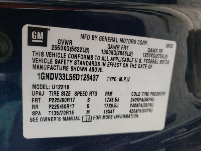 2018 CHEVROLET UPLANDER L 1GNDV33L56D126437