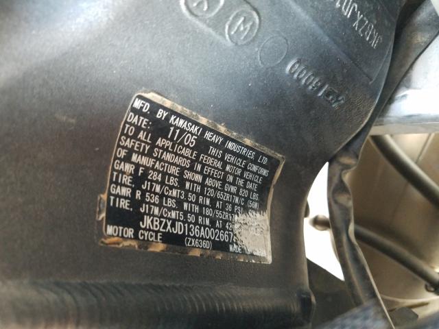 2006 KAWASAKI ZX636 C1 JKBZXJD136A002667