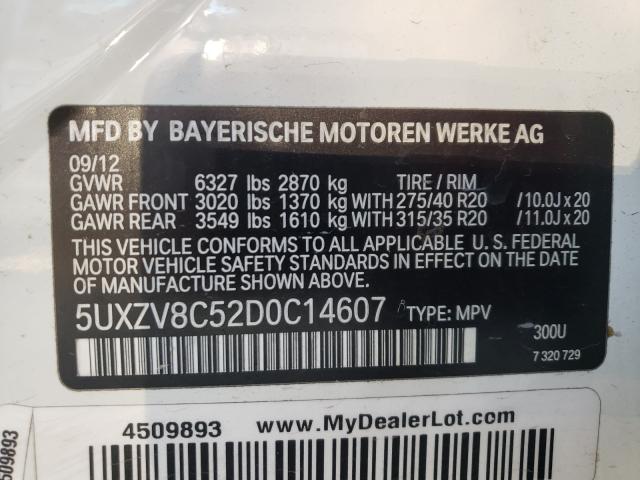 2013 BMW X5 XDRIVE5 5UXZV8C52D0C14607