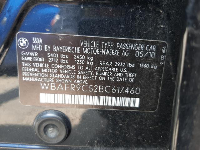 2011 BMW 550 I WBAFR9C52BC617460