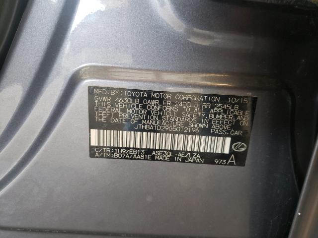2016 LEXUS IS 200T JTHBA1D29G5012196