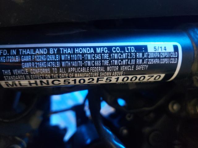 2015 HONDA CBR300 R MLHNC5102F5100070