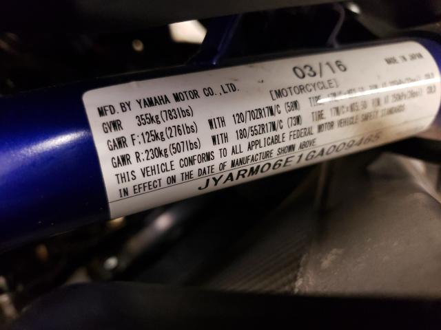 2016 YAMAHA FZ07 JYARM06E1GA009465