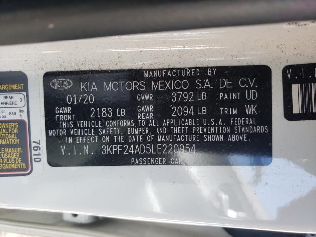 3KPF24AD5LE220954 KIA FORTE FE