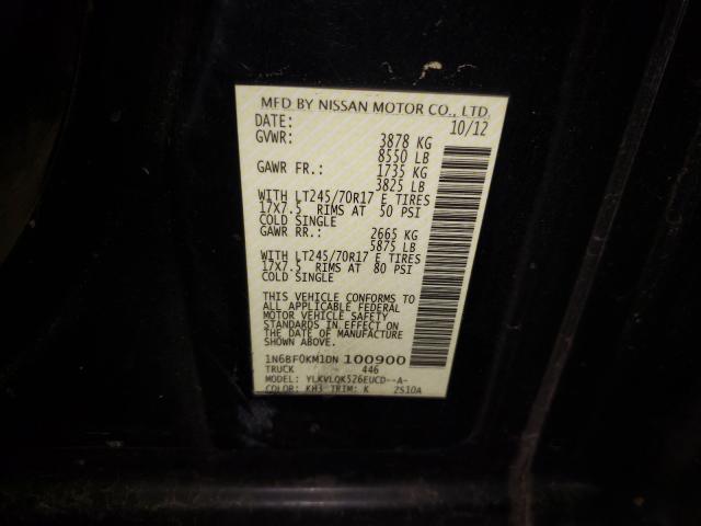 2013 NISSAN NV 1500 1N6BF0KM1DN100900