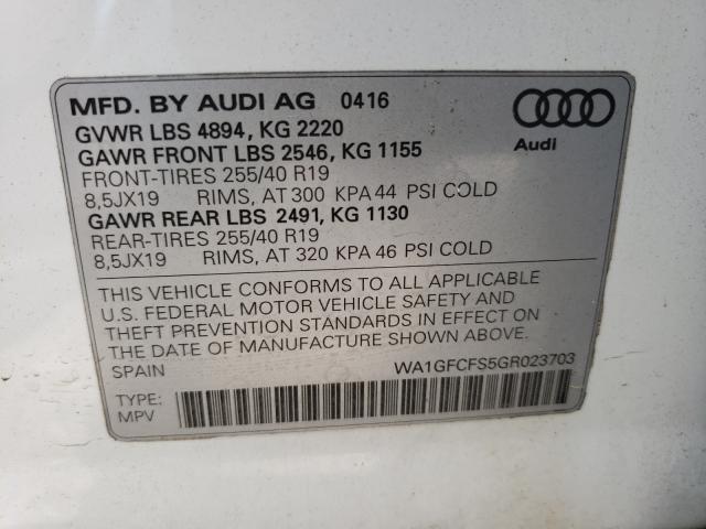 2016 AUDI Q3 PRESTIG WA1GFCFS5GR023703