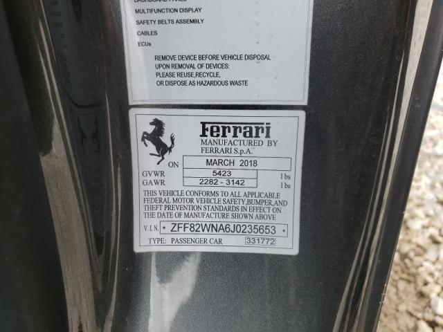 2018 FERRARI GTC4 LUSSO ZFF82WNA6J0235653