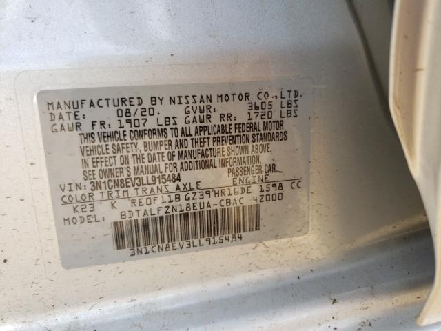 3N1CN8EV3LL915484 Nissan Versa SV 10