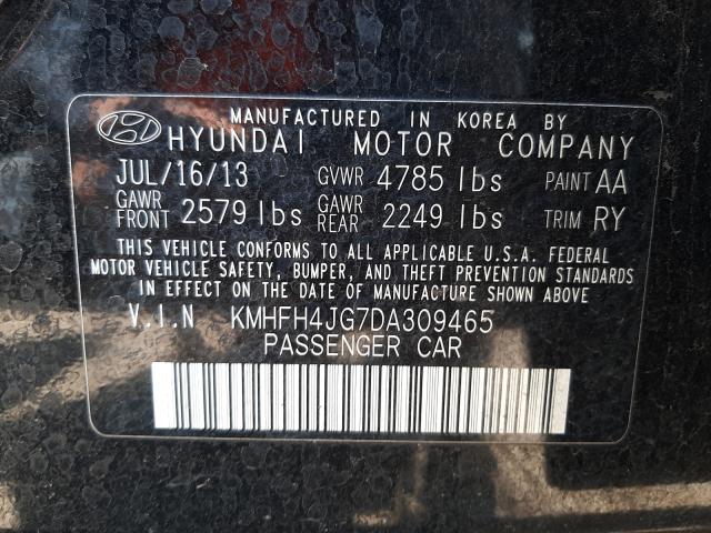 2013 HYUNDAI AZERA GLS KMHFH4JG7DA309465