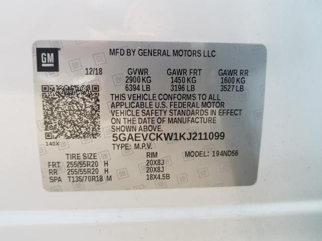 2019 BUICK ENCLAVE AV 5GAEVCKW1KJ211099