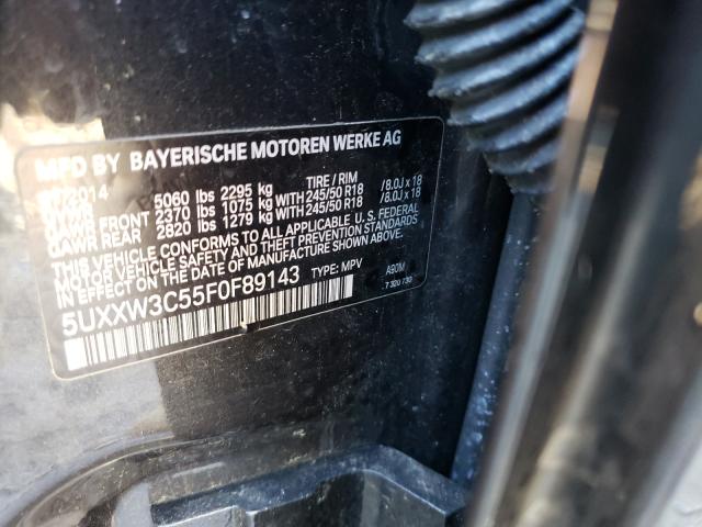 2015 BMW X4 XDRIVE2 5UXXW3C55F0F89143
