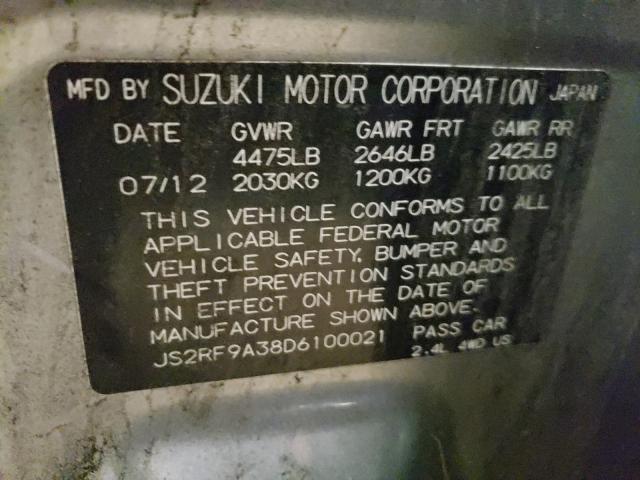 2013 SUZUKI KIZASHI SE JS2RF9A38D6100021
