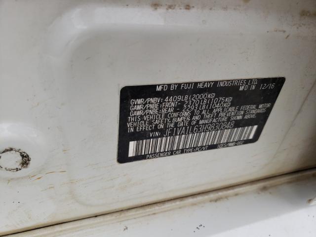 2017 SUBARU WRX LIMITE JF1VA1L63H9830848