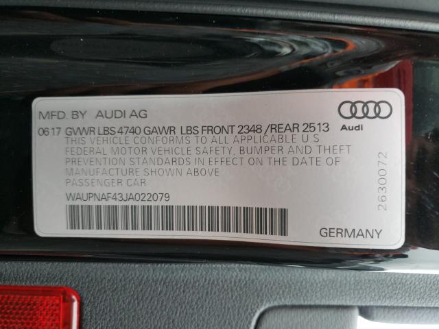 2018 AUDI A4 WAUPNAF43JA022079