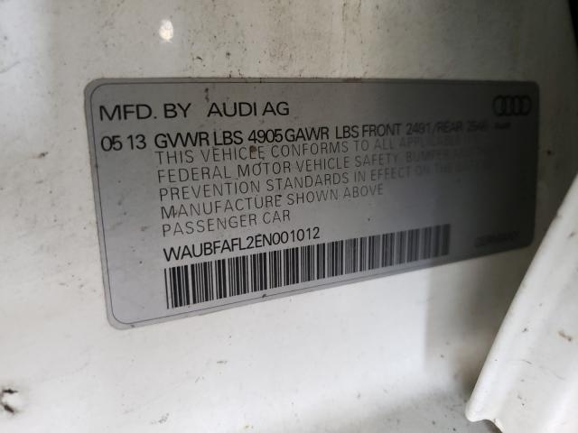 2014 AUDI A4 2.0T WAUBFAFL2EN001012