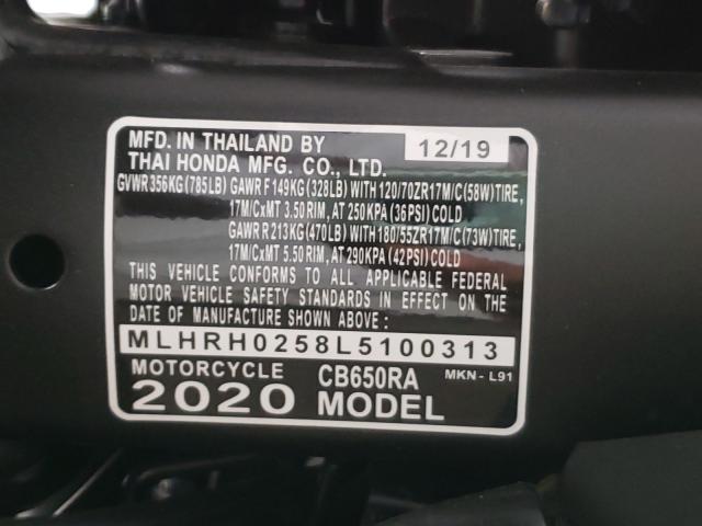 2020 HONDA CB650 RA MLHRH0258L5100313