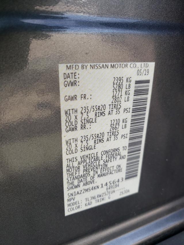 2019 NISSAN MURANO 5N1AZ2MS4KN145643