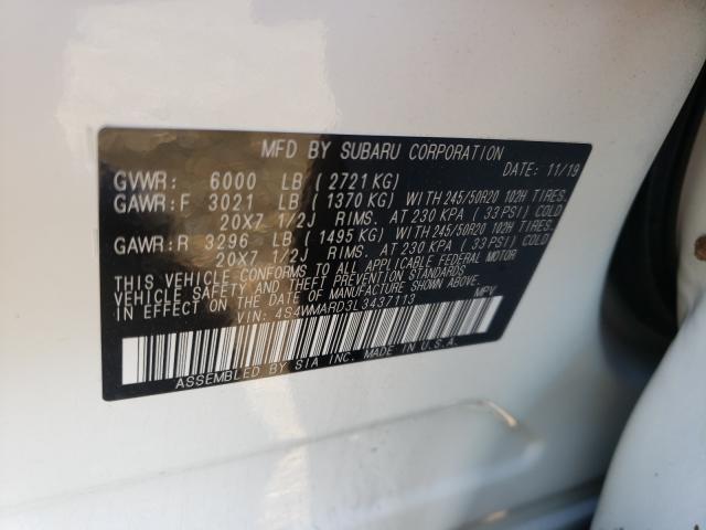 2020 SUBARU ASCENT TOU 4S4WMARD3L3437113