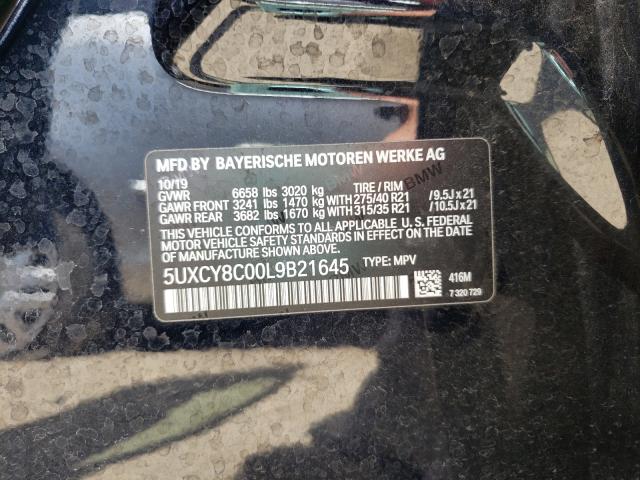 2020 BMW X6 M50I 5UXCY8C00L9B21645