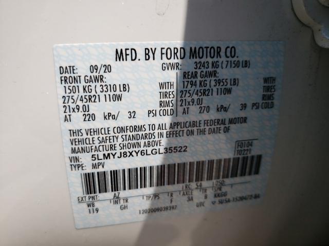 2020 LINCOLN AVIATOR GR 5LMYJ8XY6LGL35522