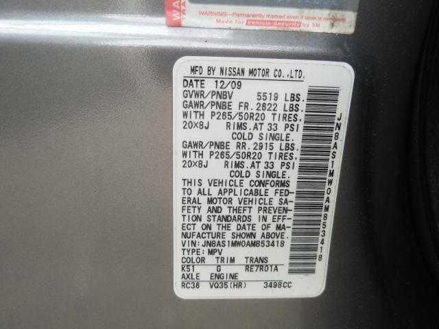 2010 INFINITI FX35 JN8AS1MW0AM853418