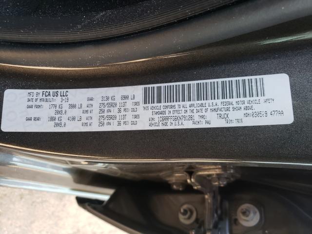 2019 DODGE 1500 1C6RRFFG6KN791281