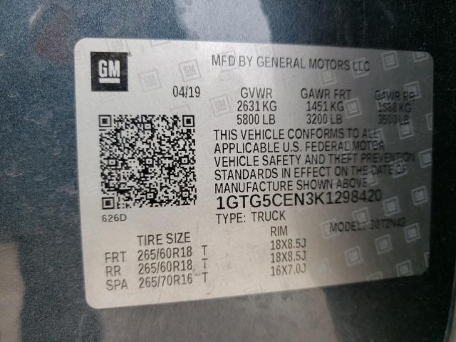 2019 GMC CANYON SLE 1GTG5CEN3K1298420