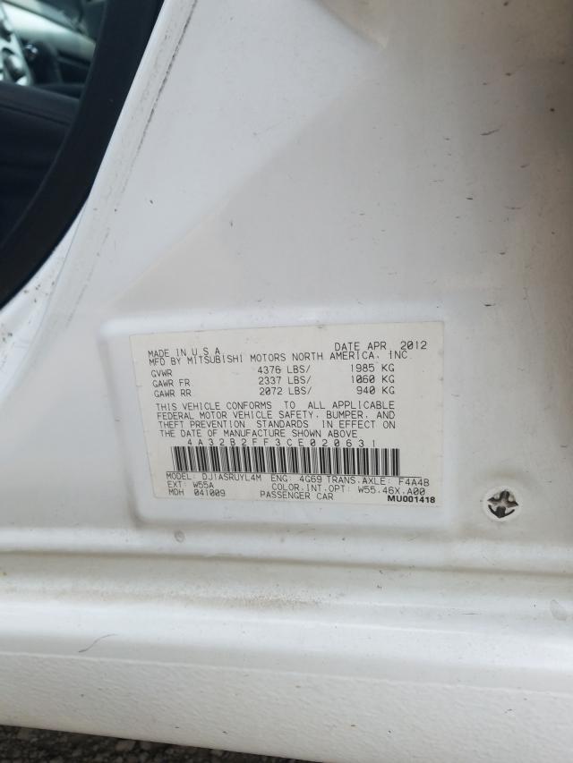 2012 MITSUBISHI GALANT FE 4A32B2FF3CE020631