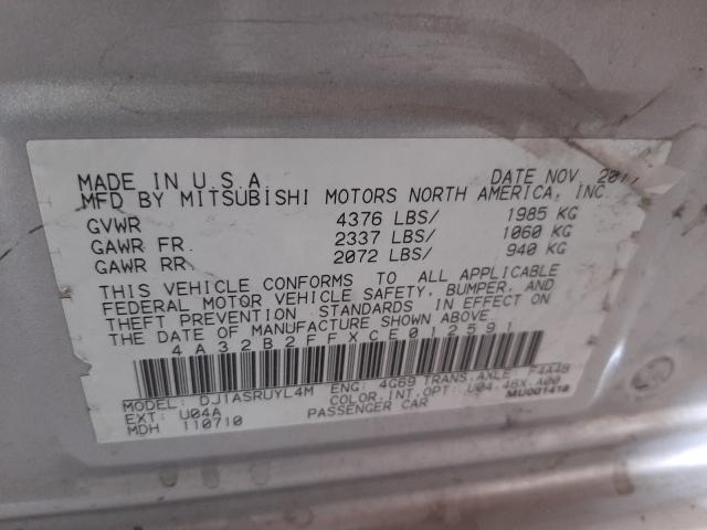 2012 MITSUBISHI GALANT FE 4A32B2FFXCE012591