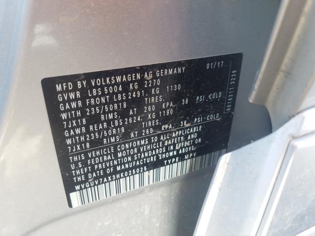2017 VOLKSWAGEN TIGUAN SPO WVGUV7AX3HK025025