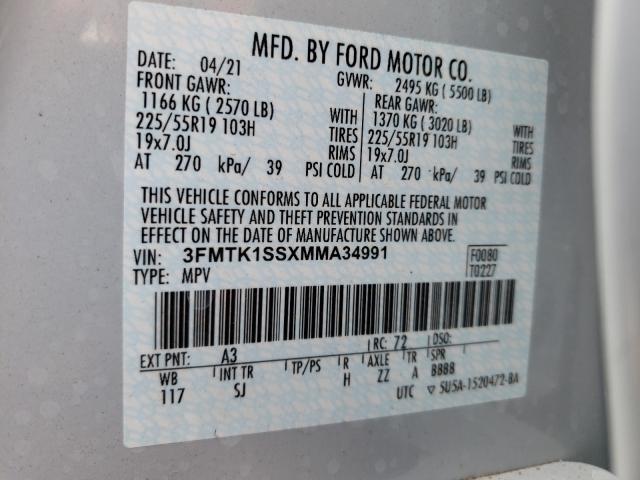 2021 FORD MUSTANG MA 3FMTK1SSXMMA34991