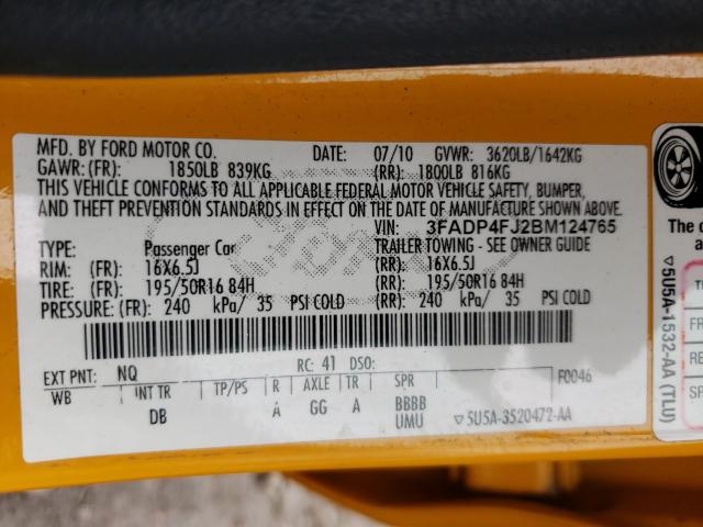 2011 FORD FIESTA SES 3FADP4FJ2BM124765