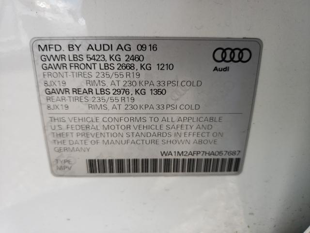 VIN WA1M2AFP7HA057687 2017 Audi Q5, Premium Plus no.10