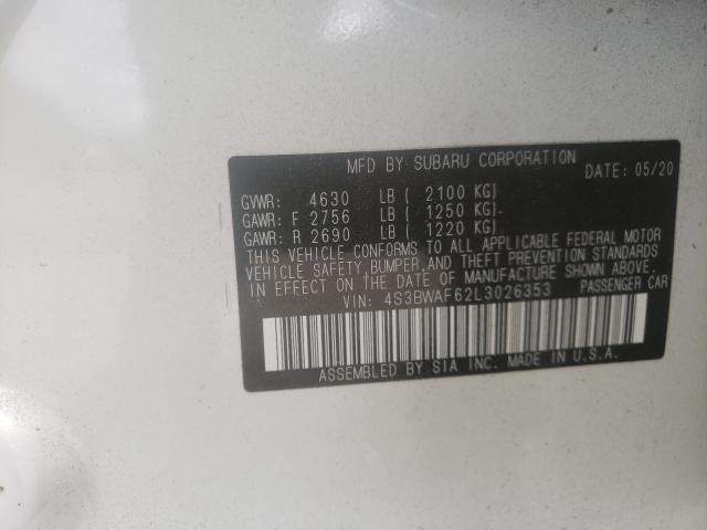 2020 SUBARU LEGACY SPO 4S3BWAF62L3026353