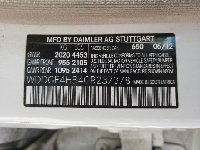 2012 MERCEDES-BENZ C250 WDDGF4HB4CR237378