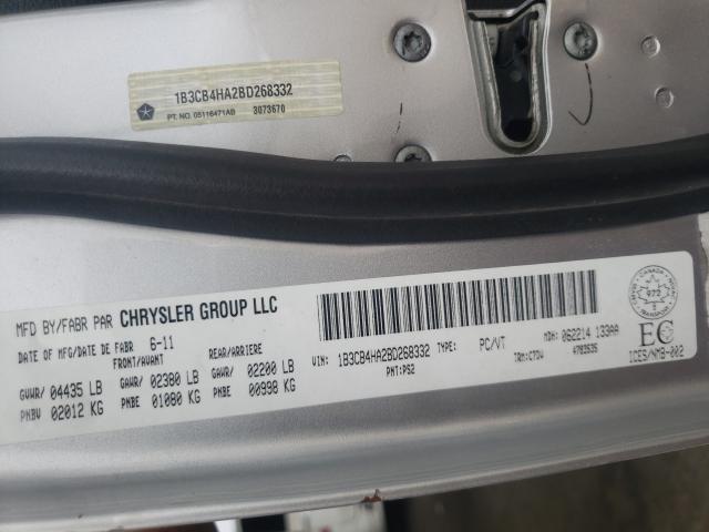 2011 DODGE CALIBER SX 1B3CB4HA2BD268332