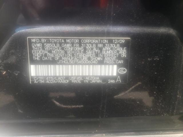 2010 LEXUS LS 460 JTHCL5EF5A5006040