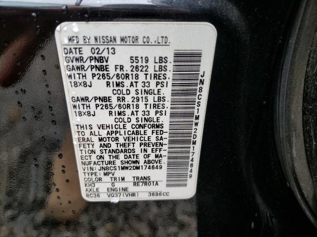 2013 INFINITI FX37 JN8CS1MW2DM174649