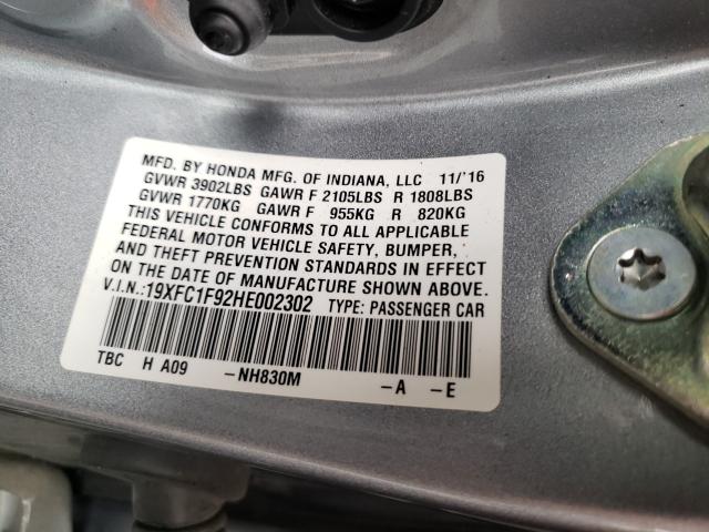 2017 HONDA CIVIC TOUR 19XFC1F92HE002302