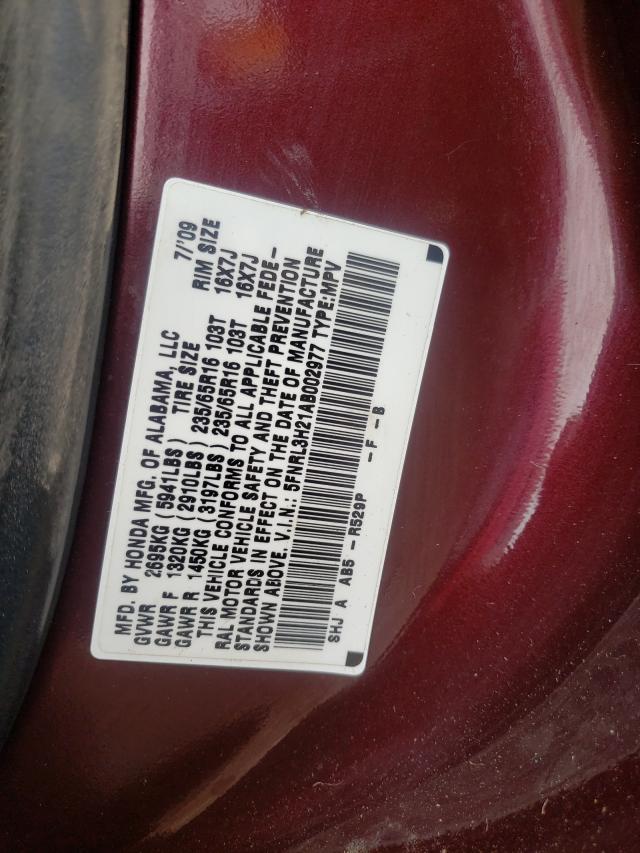2010 HONDA ODYSSEY LX 5FNRL3H21AB002977