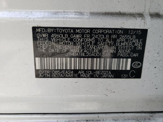 2016 LEXUS GS 200T BA JTHBA1BL2GA001348