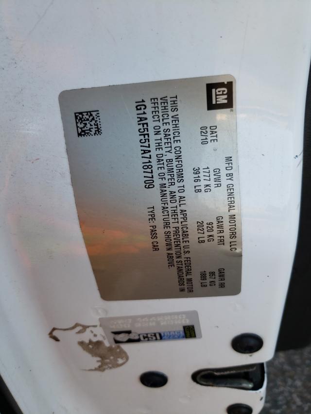 2010 CHEVROLET COBALT 2LT 1G1AF5F57A7187709