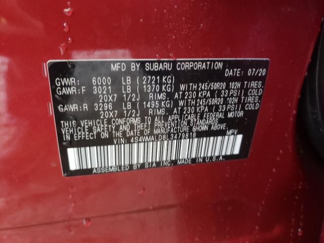 2020 SUBARU ASCENT LIM 4S4WMALD8L3479818
